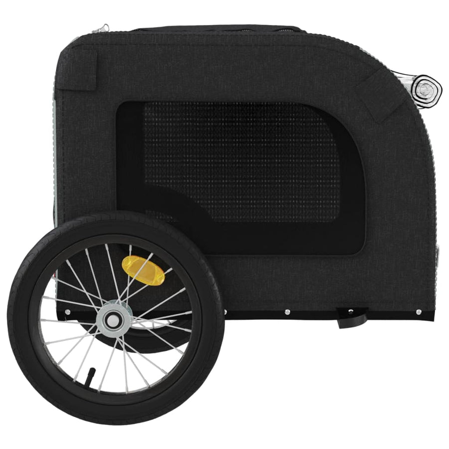 Hondenfietstrailer oxford stof en ijzer zwart en grijs 125 x 64 x 66 cm Zwart en grijs