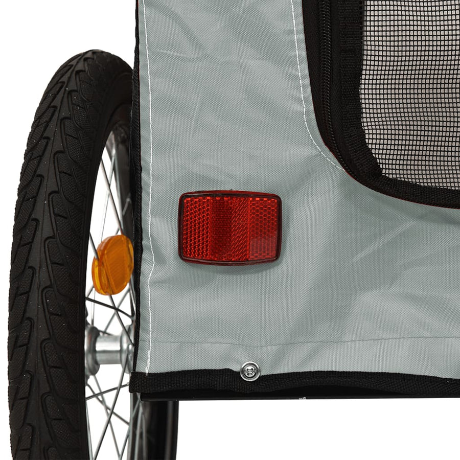 Hondenfietstrailer oxford stof en ijzer zwart en grijs 125 x 64 x 66 cm Zwart en grijs