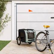 Hondenfietstrailer 125x64x66 cm zwart grijs