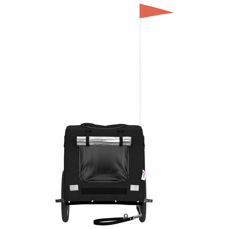 Hondenfietstrailer oxford stof en ijzer zwart 125 x 64 x 66 cm Zwart