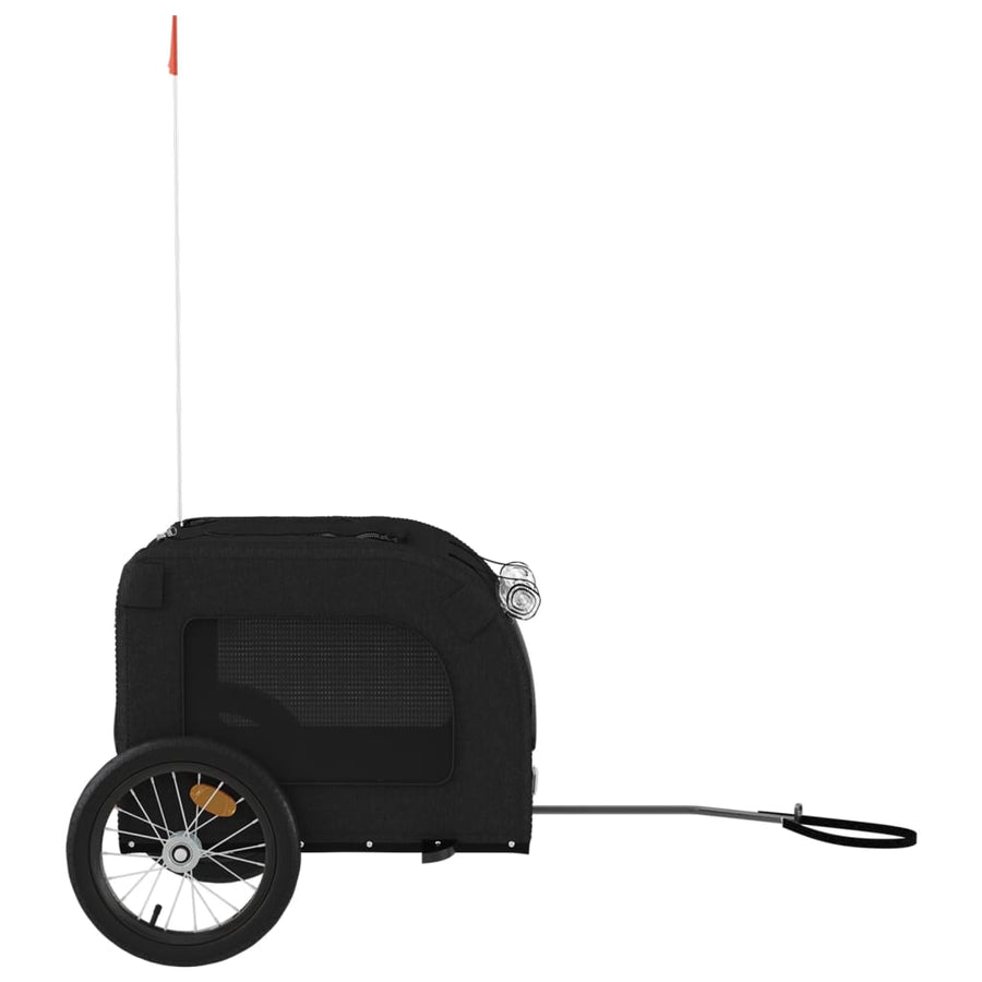 Hondenfietstrailer oxford stof en ijzer zwart 125 x 64 x 66 cm Zwart