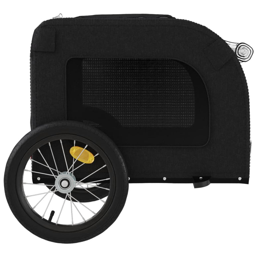 Hondenfietstrailer oxford stof en ijzer zwart 125 x 64 x 66 cm Zwart