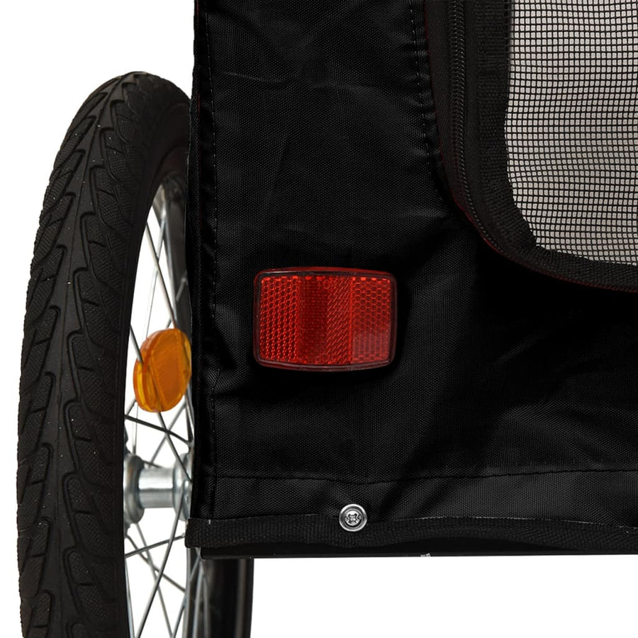 Hondenfietstrailer oxford stof en ijzer zwart 125 x 64 x 66 cm Zwart