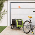 Hondenfietstrailer oxford stof en ijzer groen en grijs 125 x 64 x 66 cm Groen