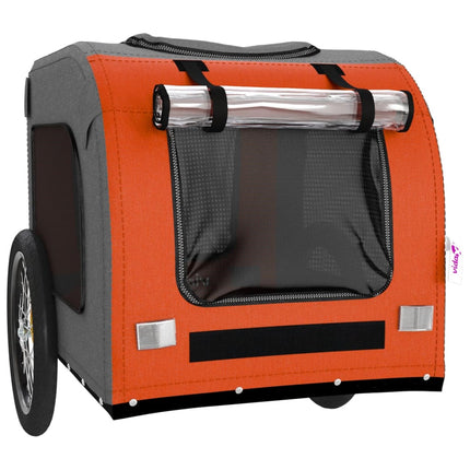 Hondenfietstrailer oxfordstof en ijzer oranje en grijs 69 x 133.5 x 73.5 cm orange