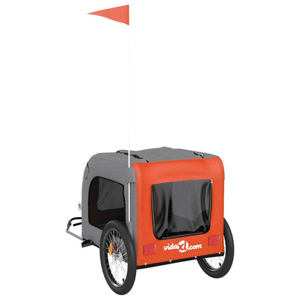 Hondenfietstrailer oxfordstof en ijzer oranje en grijs 69 x 133.5 x 73.5 cm orange