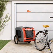 Hondenfietstrailer 69x133.5x73.5 cm oranje grijs