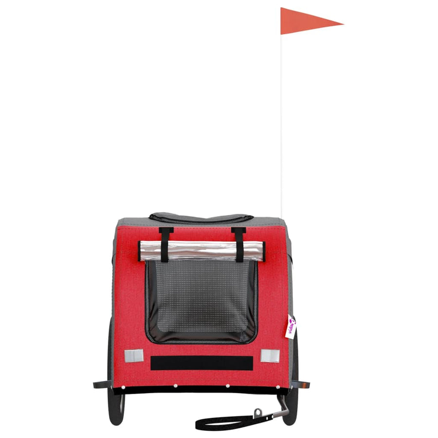 Hondenfietstrailer oxfordstof en ijzer rood en grijs 69 x 133.5 x 73.5 cm Rood
