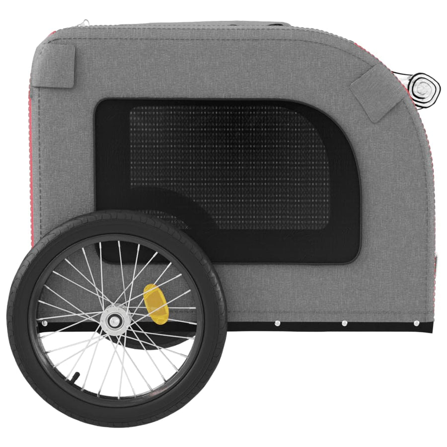 Hondenfietstrailer oxfordstof en ijzer rood en grijs 69 x 133.5 x 73.5 cm Rood
