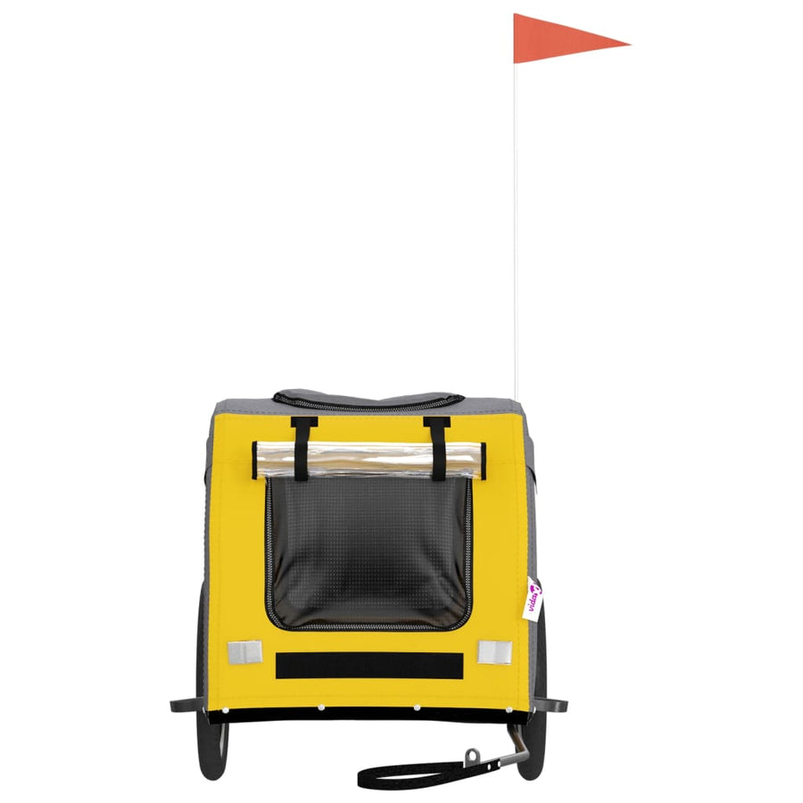 Hondenfietstrailer oxfordstof en ijzer geel en grijs 69 x 133.5 x 73.5 cm Geel