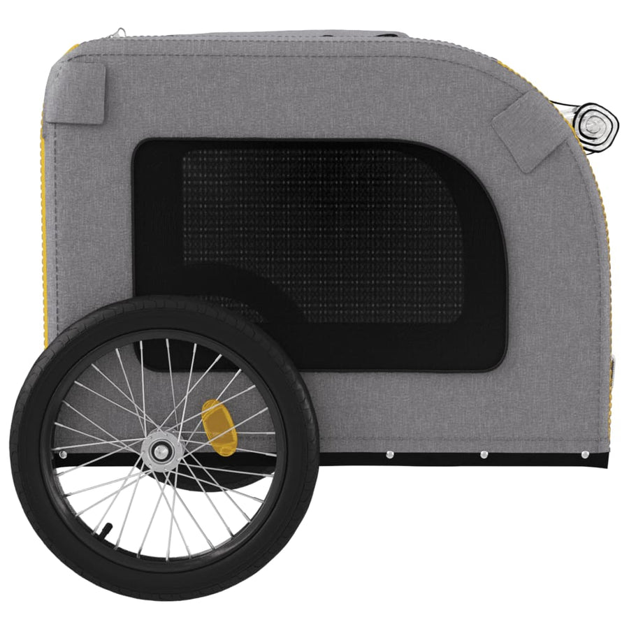 Hondenfietstrailer oxfordstof en ijzer geel en grijs 69 x 133.5 x 73.5 cm Geel