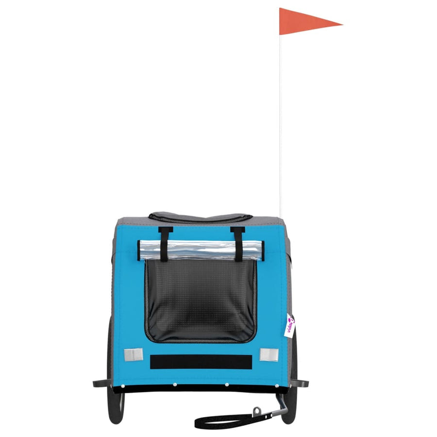 Hondenfietstrailer oxfordstof en ijzer blauw en grijs 69 x 133.5 x 73.5 cm Blauw