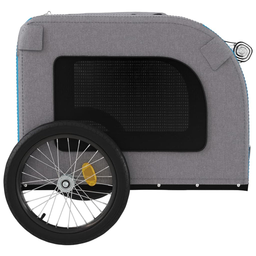 Hondenfietstrailer oxfordstof en ijzer blauw en grijs 69 x 133.5 x 73.5 cm Blauw
