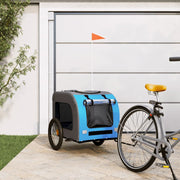 Hondenfietstrailer 69x133.5x73.5 cm blauw grijs