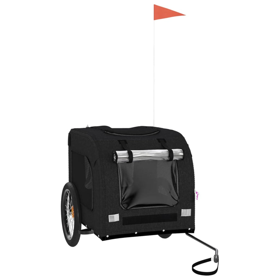 Hondenfietstrailer oxford stof en ijzer zwart 69 x 133.5 x 73.5 cm Zwart
