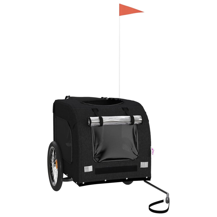 Hondenfietstrailer oxford stof en ijzer zwart 69 x 133.5 x 73.5 cm Zwart