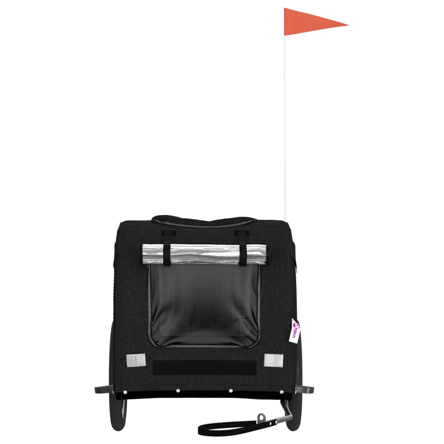 Hondenfietstrailer oxford stof en ijzer zwart 69 x 133.5 x 73.5 cm Zwart