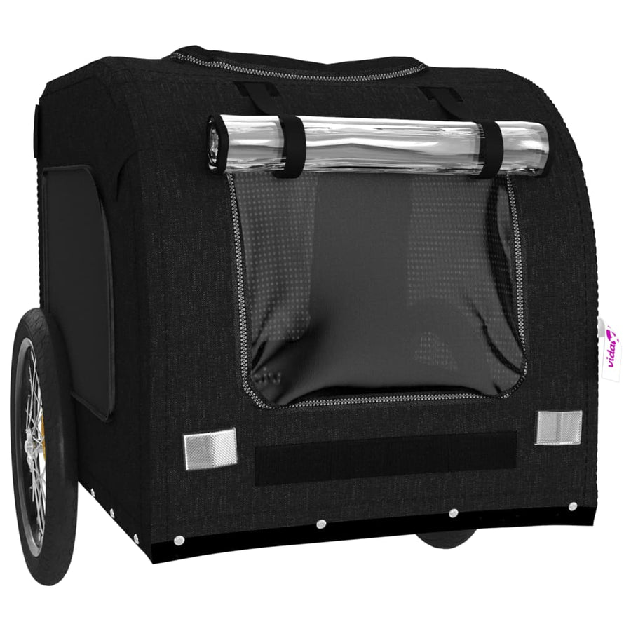 Hondenfietstrailer oxford stof en ijzer zwart 69 x 133.5 x 73.5 cm Zwart