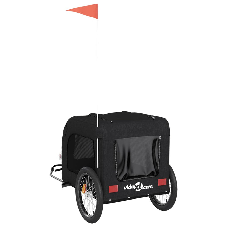 Hondenfietstrailer oxford stof en ijzer zwart 69 x 133.5 x 73.5 cm Zwart