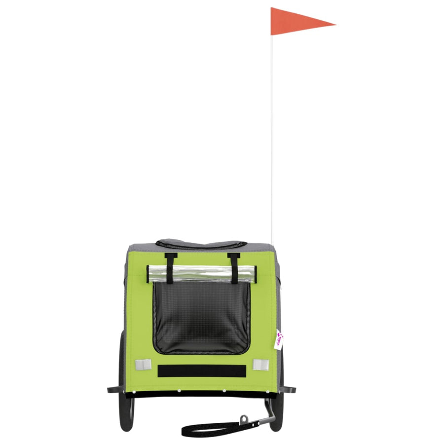 Hondenfietstrailer oxford stof en ijzer groen en grijs 69 x 133.5 x 73.5 cm Groen