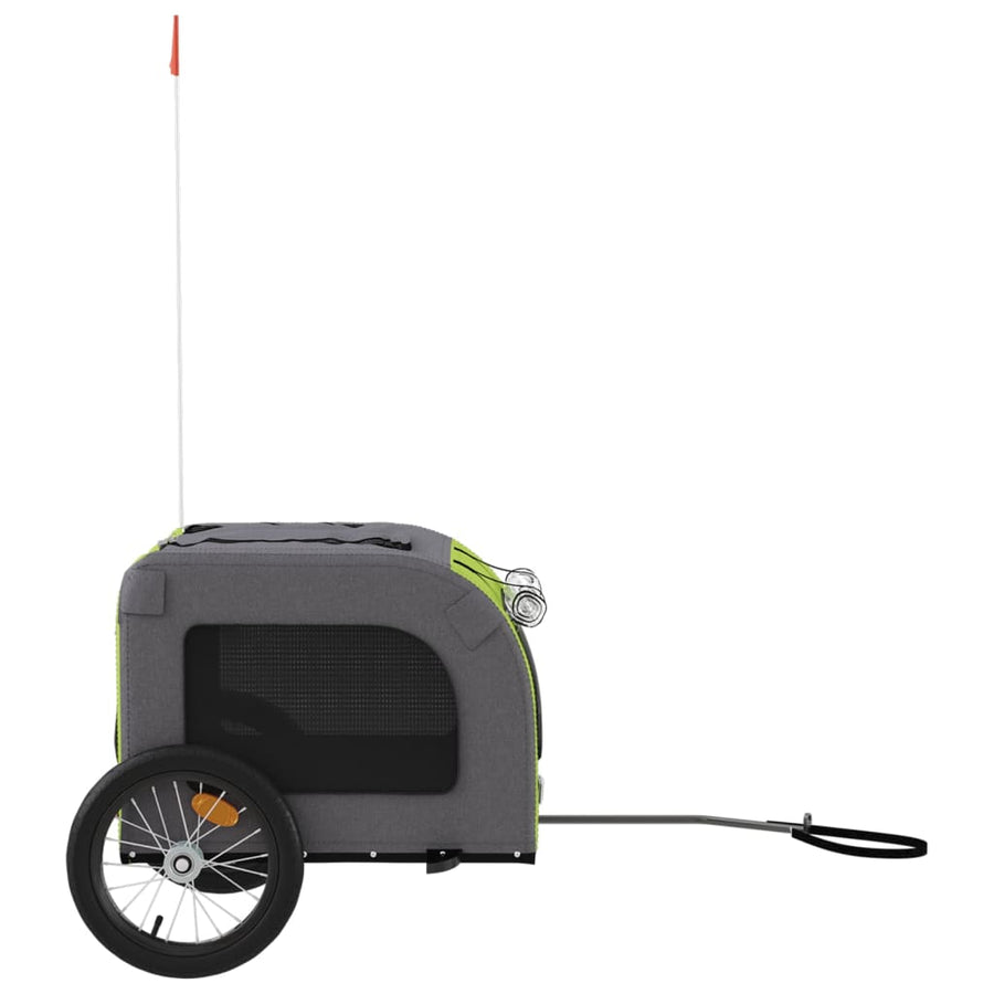 Hondenfietstrailer oxford stof en ijzer groen en grijs 69 x 133.5 x 73.5 cm Groen