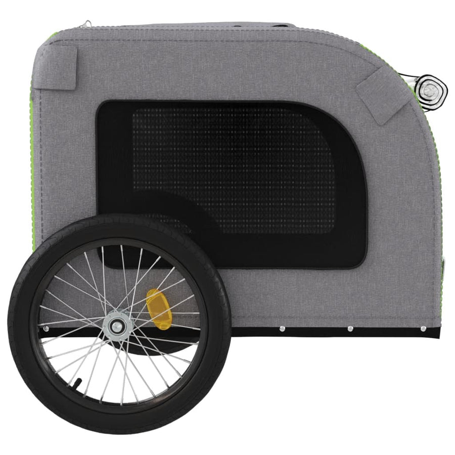 Hondenfietstrailer oxford stof en ijzer groen en grijs 69 x 133.5 x 73.5 cm Groen