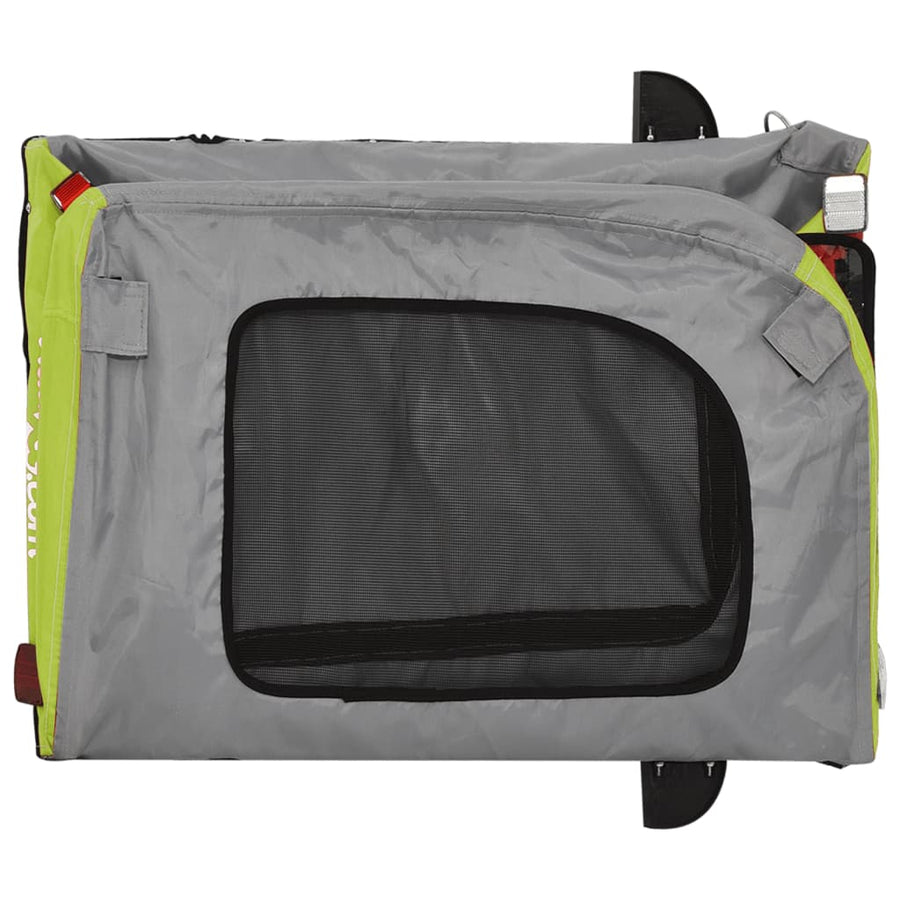 Hondenfietstrailer oxford stof en ijzer groen en grijs 69 x 133.5 x 73.5 cm Groen