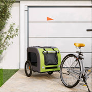 Hondenfietstrailer 69x133.5x73.5 cm groen grijs