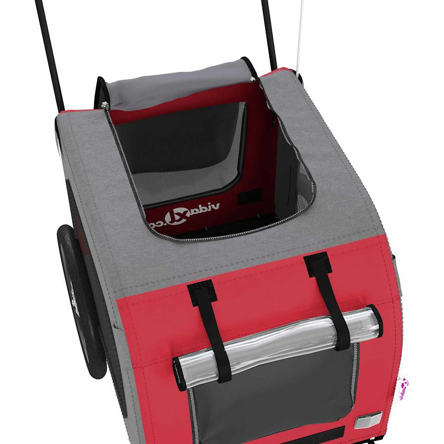 Fietskar Voor Huisdieren En Grijs 124,5 X 63,5 X 53 Cm Rood