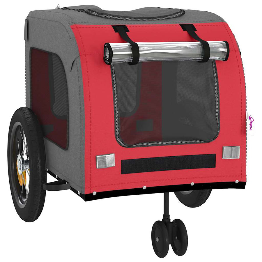 Fietskar Voor Huisdieren En Grijs 124,5 X 63,5 X 53 Cm Rood