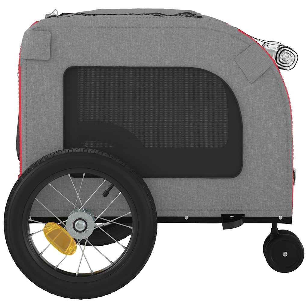 Fietskar Voor Huisdieren En Grijs 124,5 X 63,5 X 53 Cm Rood