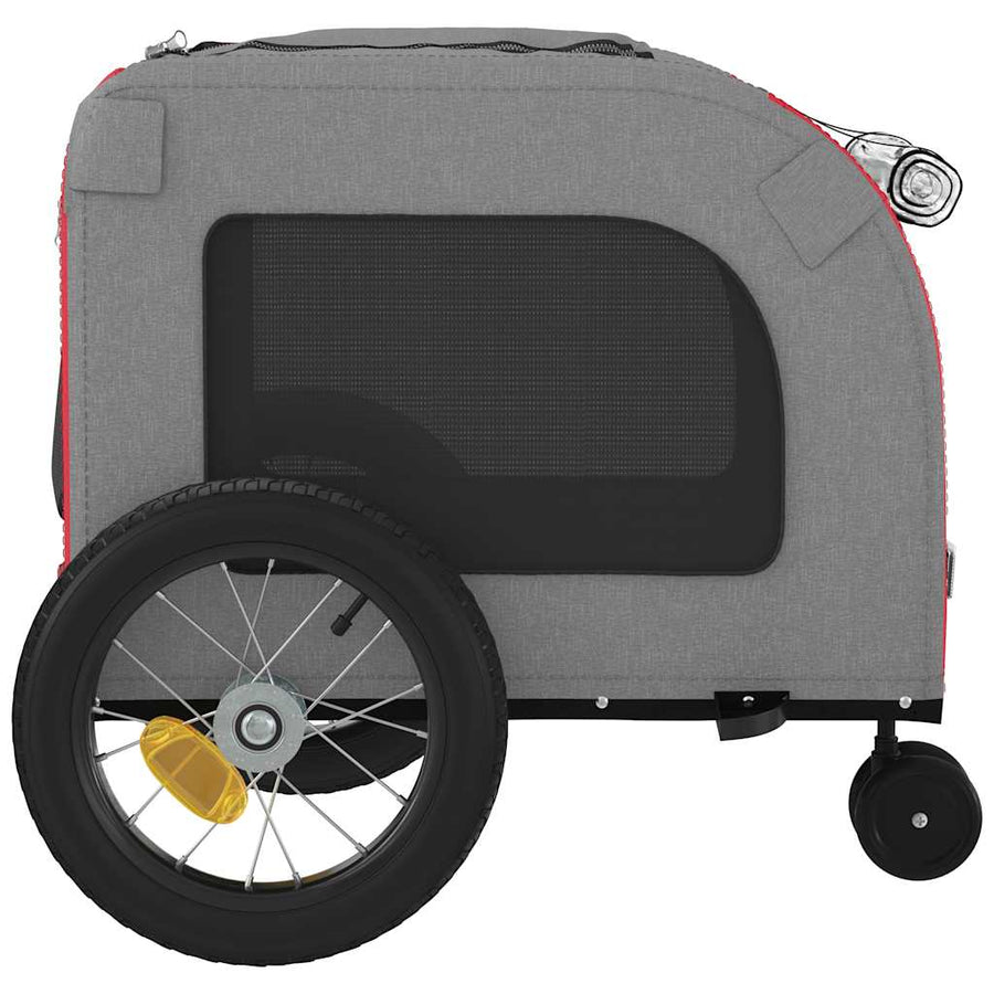 Fietskar Voor Huisdieren En Grijs 124,5 X 63,5 X 53 Cm Rood