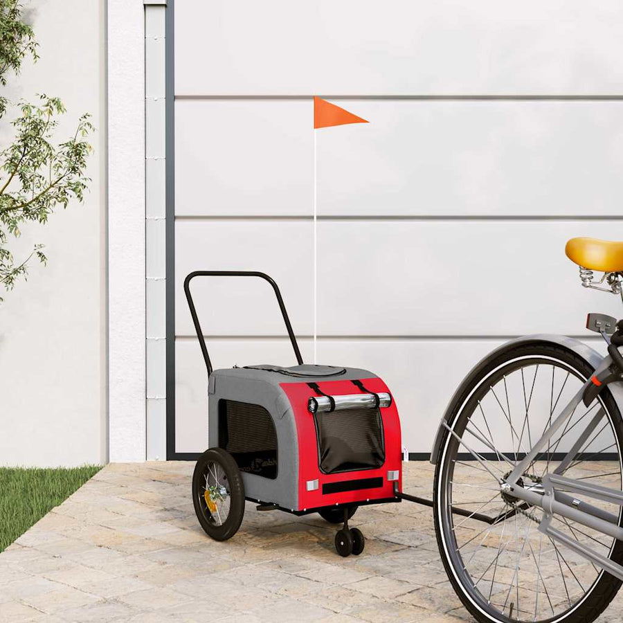 Fietskar Voor Huisdieren En Grijs 124,5 X 63,5 X 53 Cm Rood