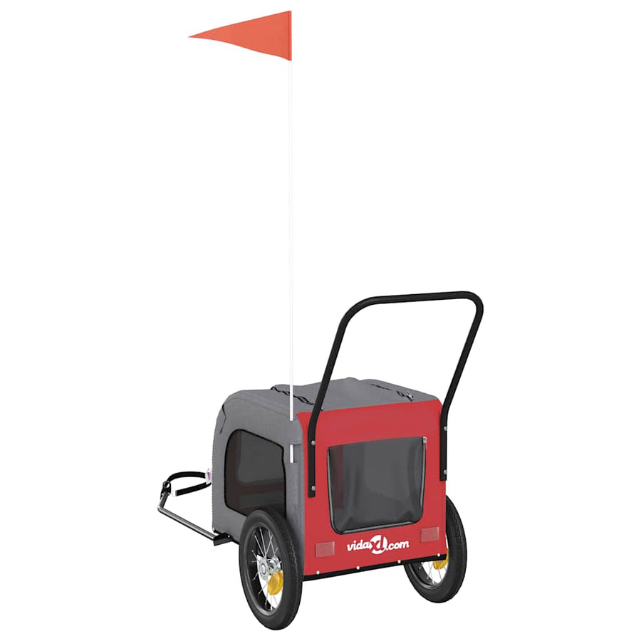 Fietskar Voor Huisdieren En Grijs 124,5 X 63,5 X 53 Cm Rood