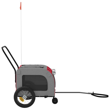 Fietskar Voor Huisdieren En Grijs 124,5 X 63,5 X 53 Cm Rood
