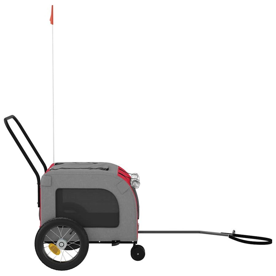Fietskar Voor Huisdieren En Grijs 124,5 X 63,5 X 53 Cm Rood
