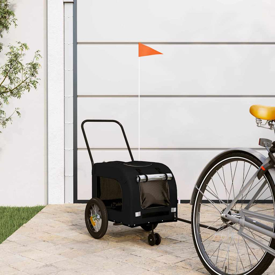 Fietskar Voor Huisdieren Met Opslag 124,5 X 63,5 X 53 Cm Zwart