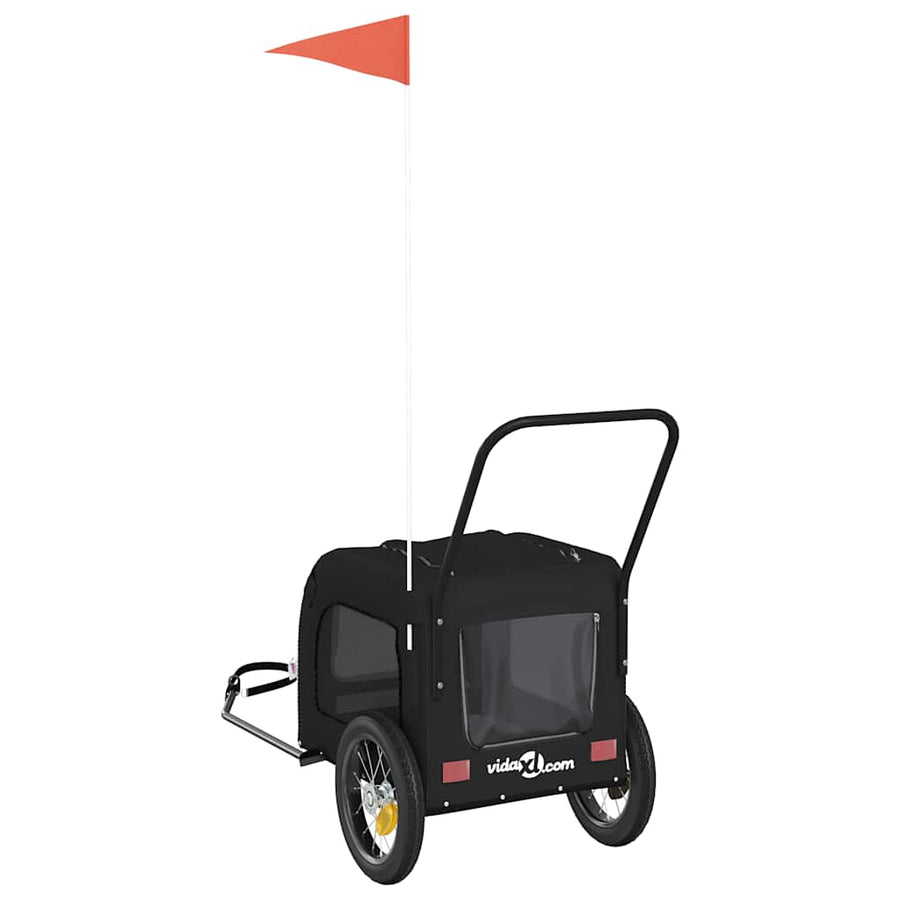 Fietskar Voor Huisdieren Met Opslag 124,5 X 63,5 X 53 Cm Zwart