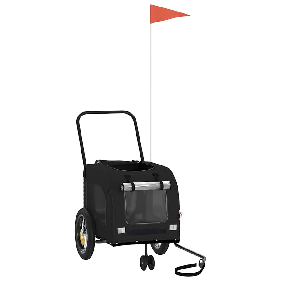 Fietskar Voor Huisdieren Met Opslag 124,5 X 63,5 X 53 Cm Zwart