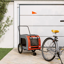 Hondenfietstrailer oxford stof en ijzer oranje en grijs 63 x 121 x 65 cm orange