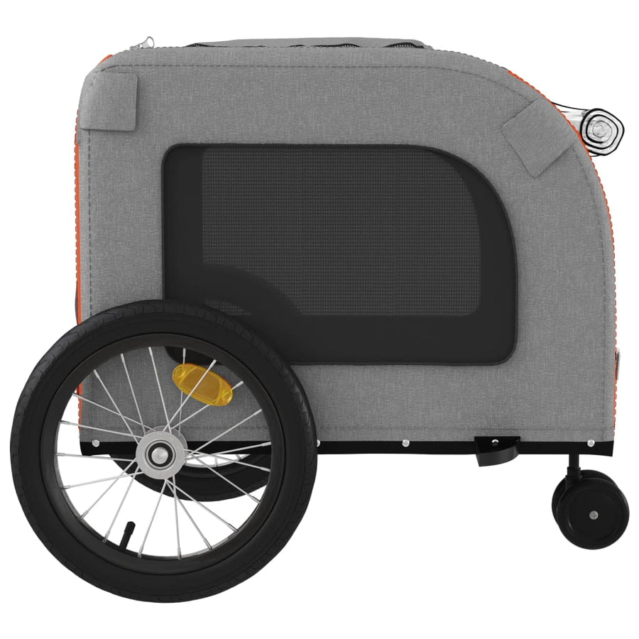 Hondenfietstrailer oxford stof en ijzer rood en grijs 63 x 121 x 65 cm Rood