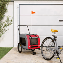 Hondenfietstrailer oxford stof en ijzer rood en grijs 63 x 121 x 65 cm Rood