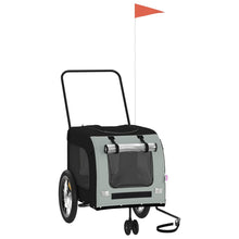 Hondenfietstrailer oxford stof en ijzer zwart en grijs 63 x 121 x 65 cm Zwart en grijs