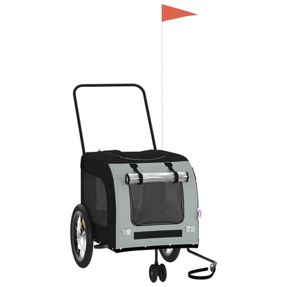 Hondenfietstrailer oxford stof en ijzer zwart en grijs 63 x 121 x 65 cm Zwart en grijs