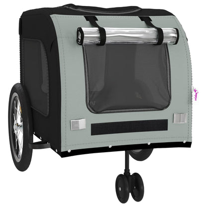 Hondenfietstrailer oxford stof en ijzer zwart en grijs 63 x 121 x 65 cm Zwart en grijs