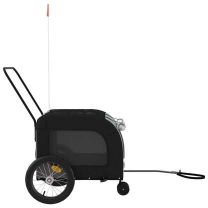 Hondenfietstrailer oxford stof en ijzer zwart en grijs 63 x 121 x 65 cm Zwart en grijs