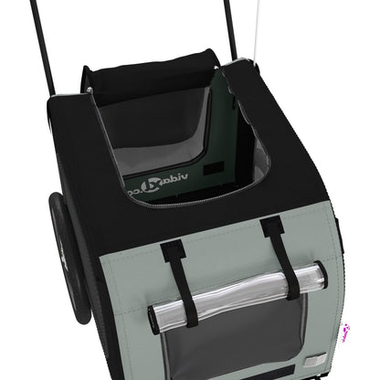 Hondenfietstrailer oxford stof en ijzer zwart en grijs 63 x 121 x 65 cm Zwart en grijs