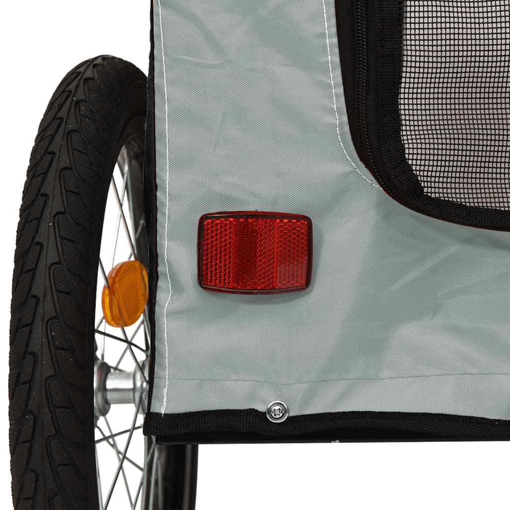 Hondenfietstrailer oxford stof en ijzer zwart en grijs 63 x 121 x 65 cm Zwart en grijs
