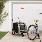 Hondenfietstrailer 63x121x65 cm zwart grijs