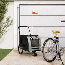 Hondenfietstrailer oxford stof en ijzer zwart en grijs 63 x 121 x 65 cm Zwart en grijs